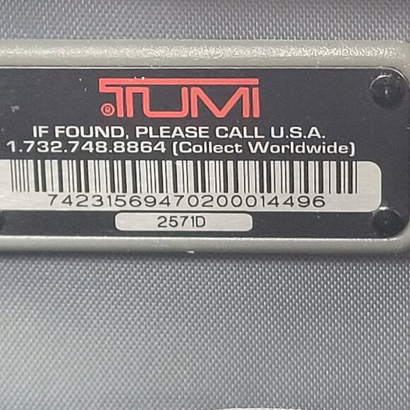 TUMI 2571D Men's Black Laptop Briefcase Shoulder Bag w/ Serial Number Tag - Picture 7 of 12